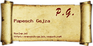 Papesch Gejza névjegykártya
